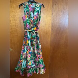 Gibson Latimer Colorful Floral Midi Dress